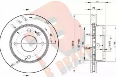 R BRAKE 78rbd24844 -  Тормозной диск